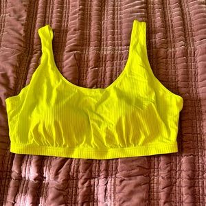 OLD NAVY neon yellow green wire free swim top size 2X plus